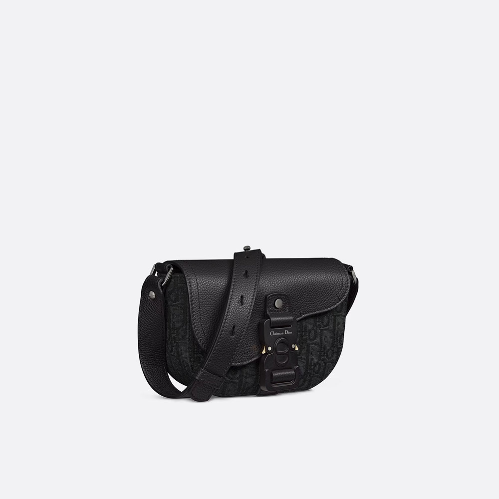 Saddle Pouch with Strap Dior Oblique Jacquard Calfskin 2ADCA435YKS H03E - Photo-2