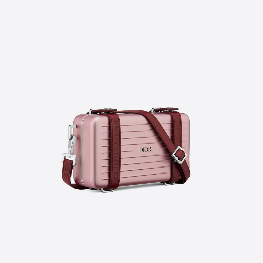 Dior And Rimowa Personal Pouch Pink Aluminum Grained 2DRCA295YWT H30E - Photo-2