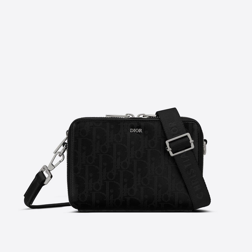 Messenger Pouch Black Dior Oblique Galaxy Leather 2ESBC119VPD H03E