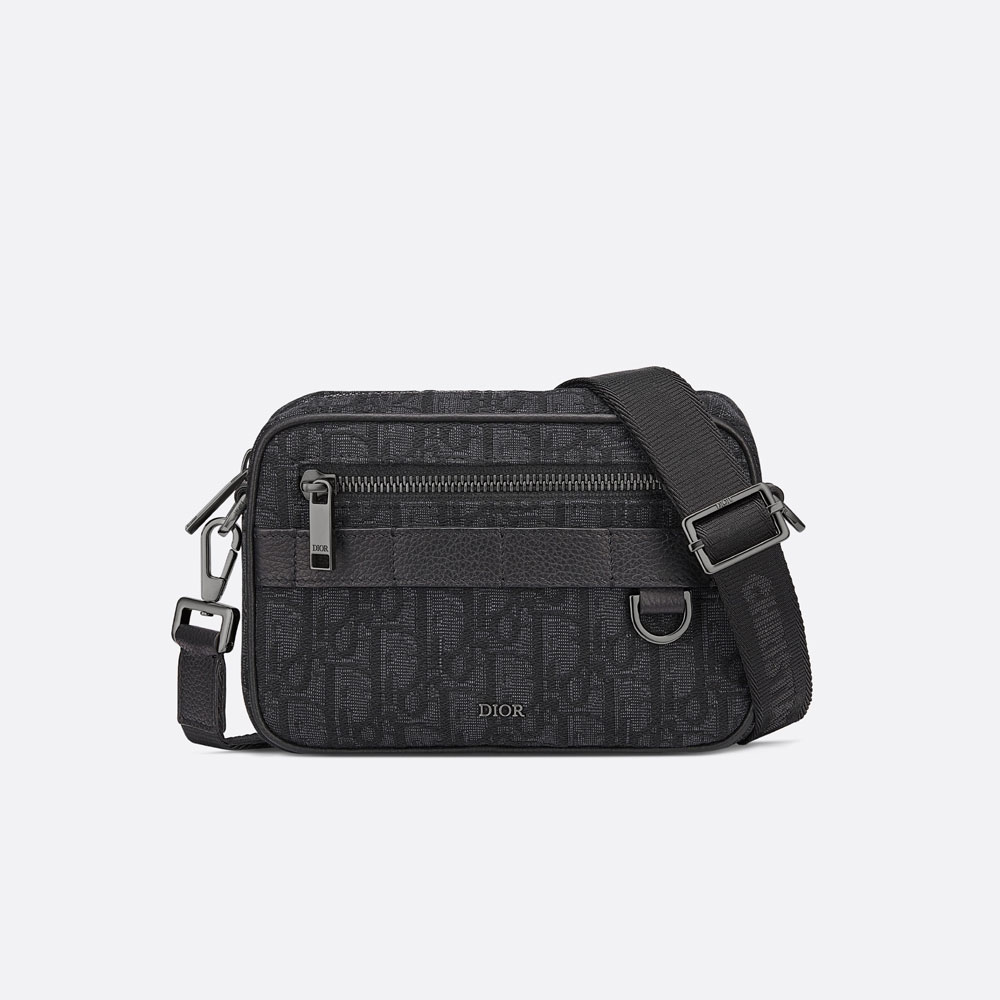 Mini Safari Bag Strap Black Dior Oblique Jacquard 2ESWS011YKY H03E