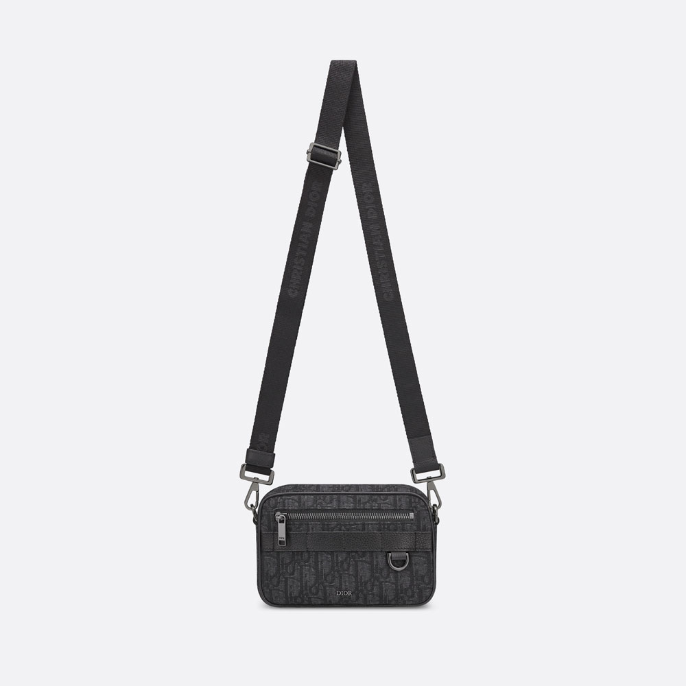 Mini Safari Bag Strap Black Dior Oblique Jacquard 2ESWS011YKY H03E - Photo-3