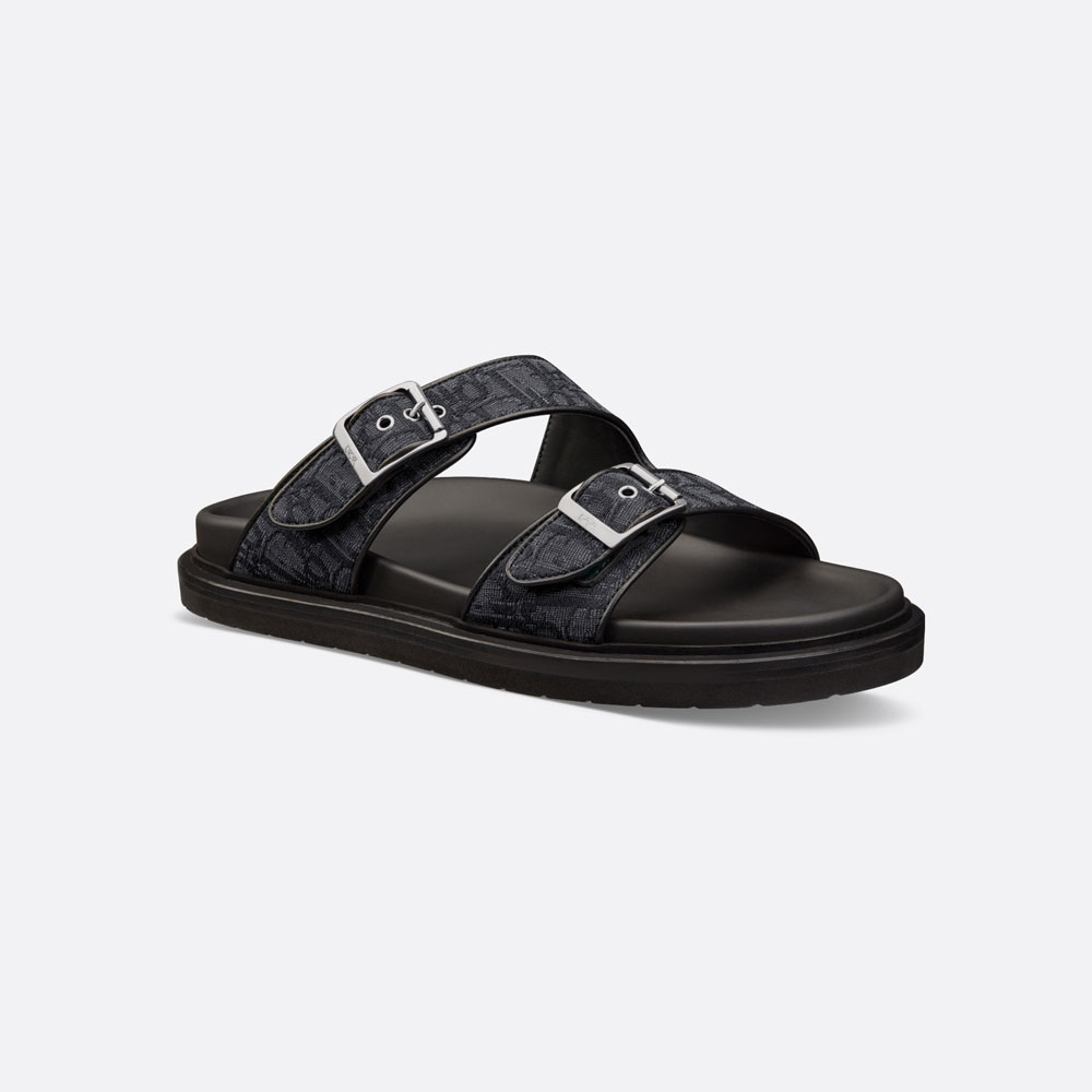 Dior Aqua Sandal Black Dior Oblique Jacquard 3SA135ZSA H969