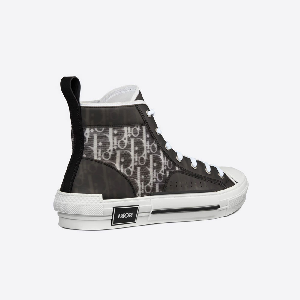 B23 High Top Sneaker Black and White Dior Oblique Canvas 3SH118YJP H961 - Photo-2