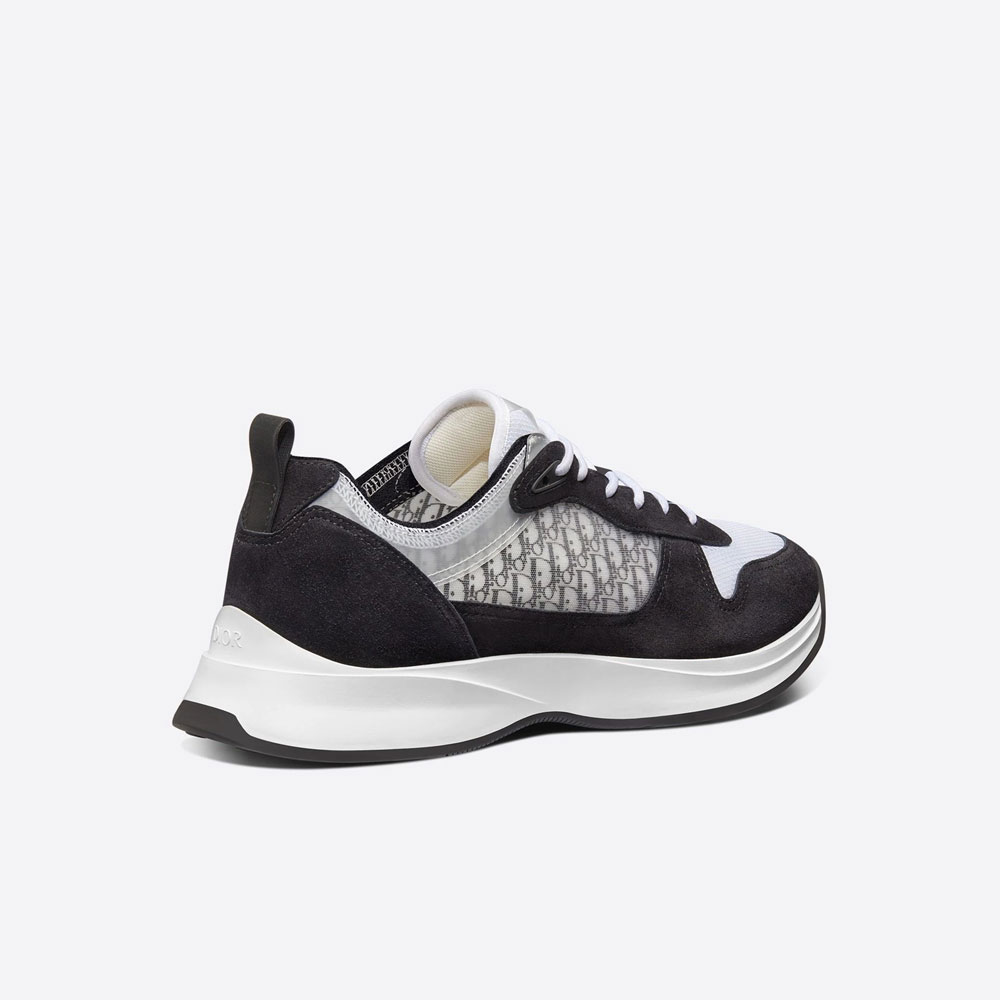 B25 Runner Sneaker Black Dior Oblique Canvas and Suede 3SN259YUH H960 - Photo-2