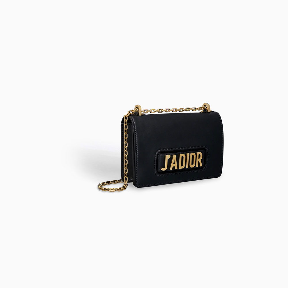 JaDior flap bag with chain in black calfskin 96780CVWU M900 - Photo-2