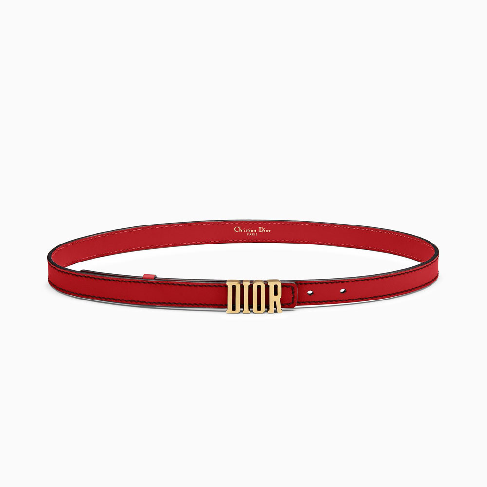 Dior D-Fence belt in red calfskin B0384CVWU M48R - Photo-2