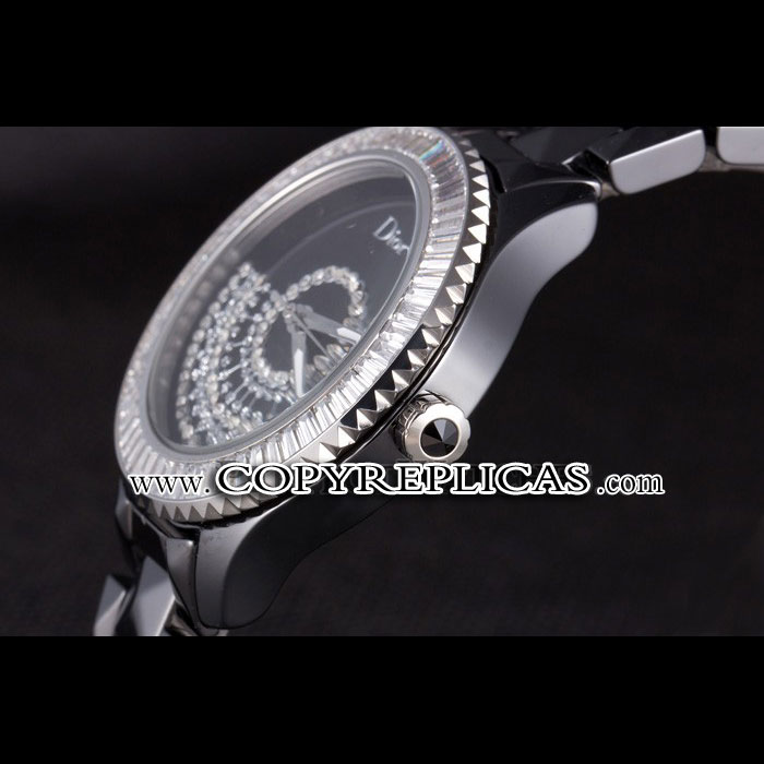 Dior VIII Baguette Cut White Diamonds with Diamond Encrusted Dial DIOR6167 - Photo-3