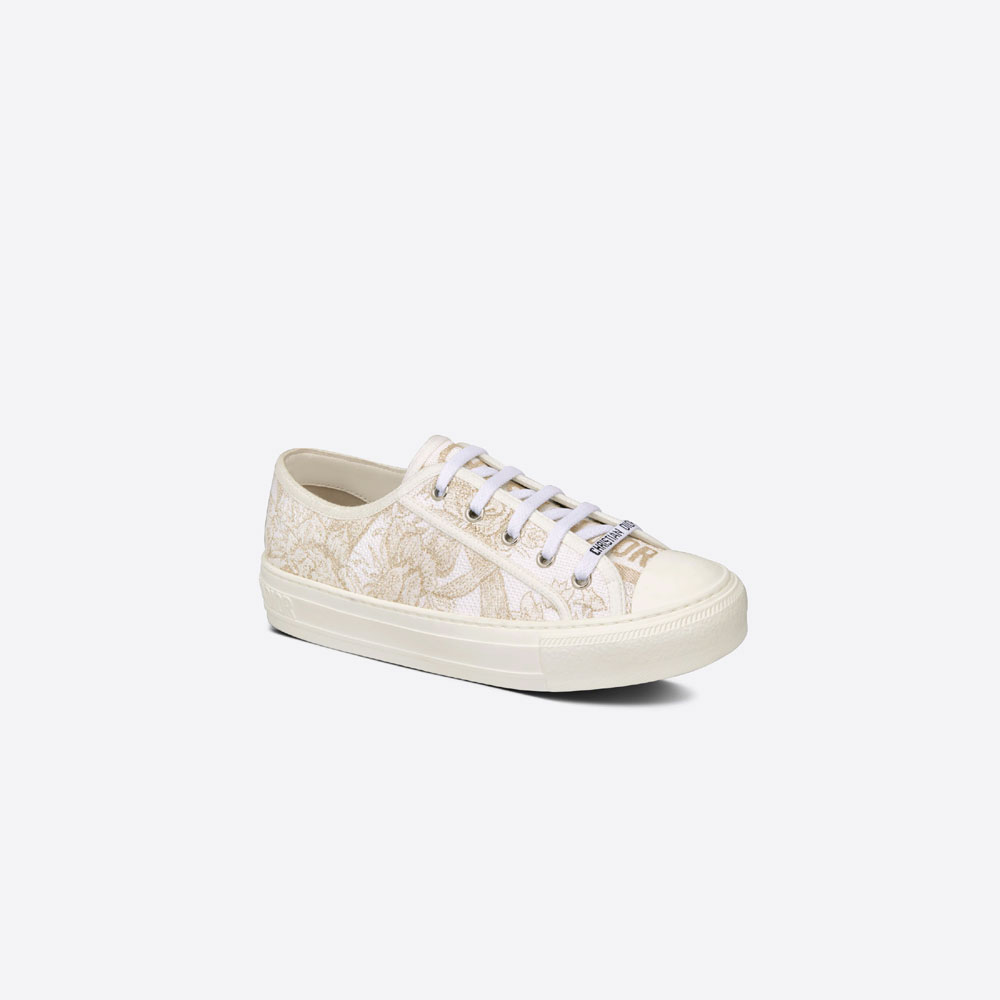 Walk n Dior Sneaker Gold-Tone Cotton Embroidered KCK211JHL S67W - Photo-2