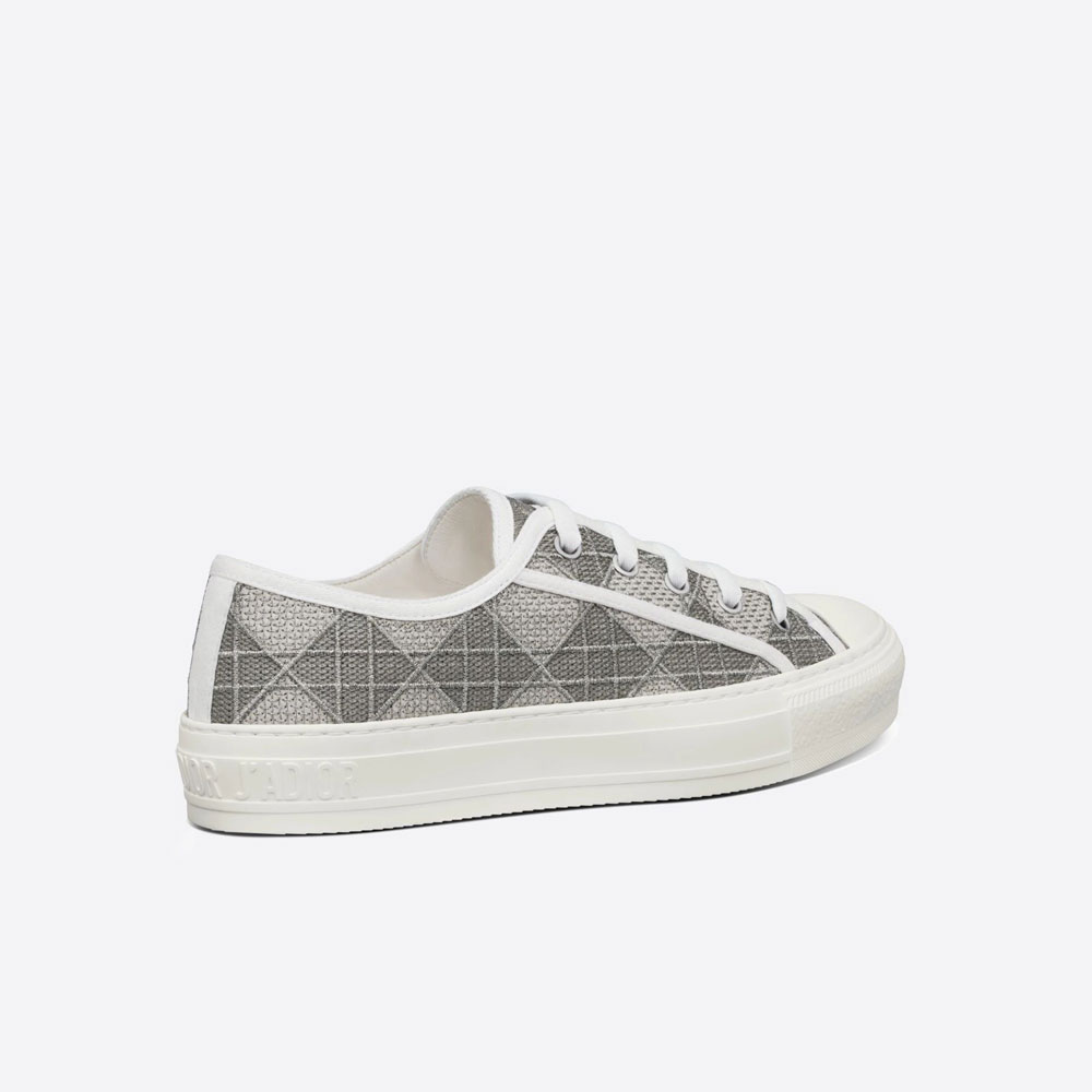 Walk n Dior Sneaker Gray Cannage Embroidered Metallic Cotton KCK211LOE S75K - Photo-2