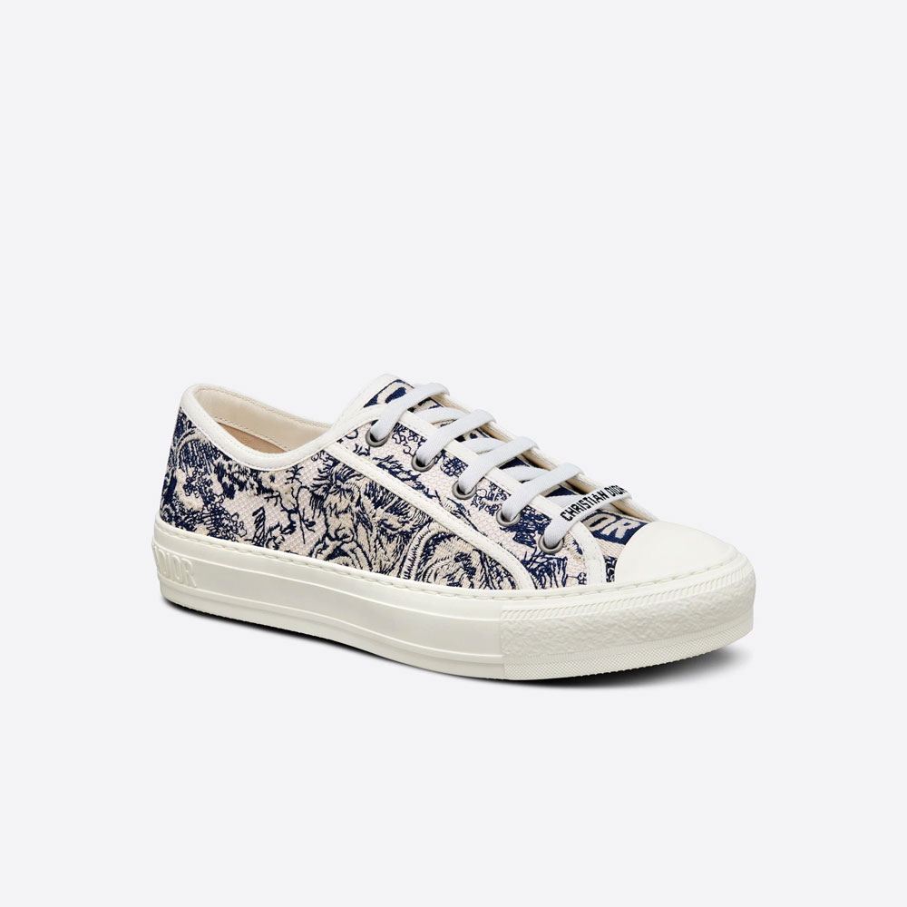 Walk n Dior Sneaker Toile de Jouy Embroidered Cotton KCK211TJE S68B - Photo-2