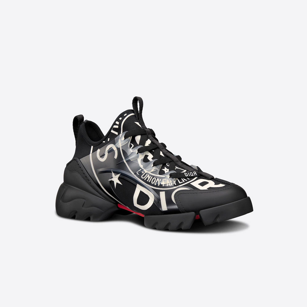 D-Connect Sneaker Black Technical Fabric with Dior Union Print KCK307DMN S900 - Photo-2