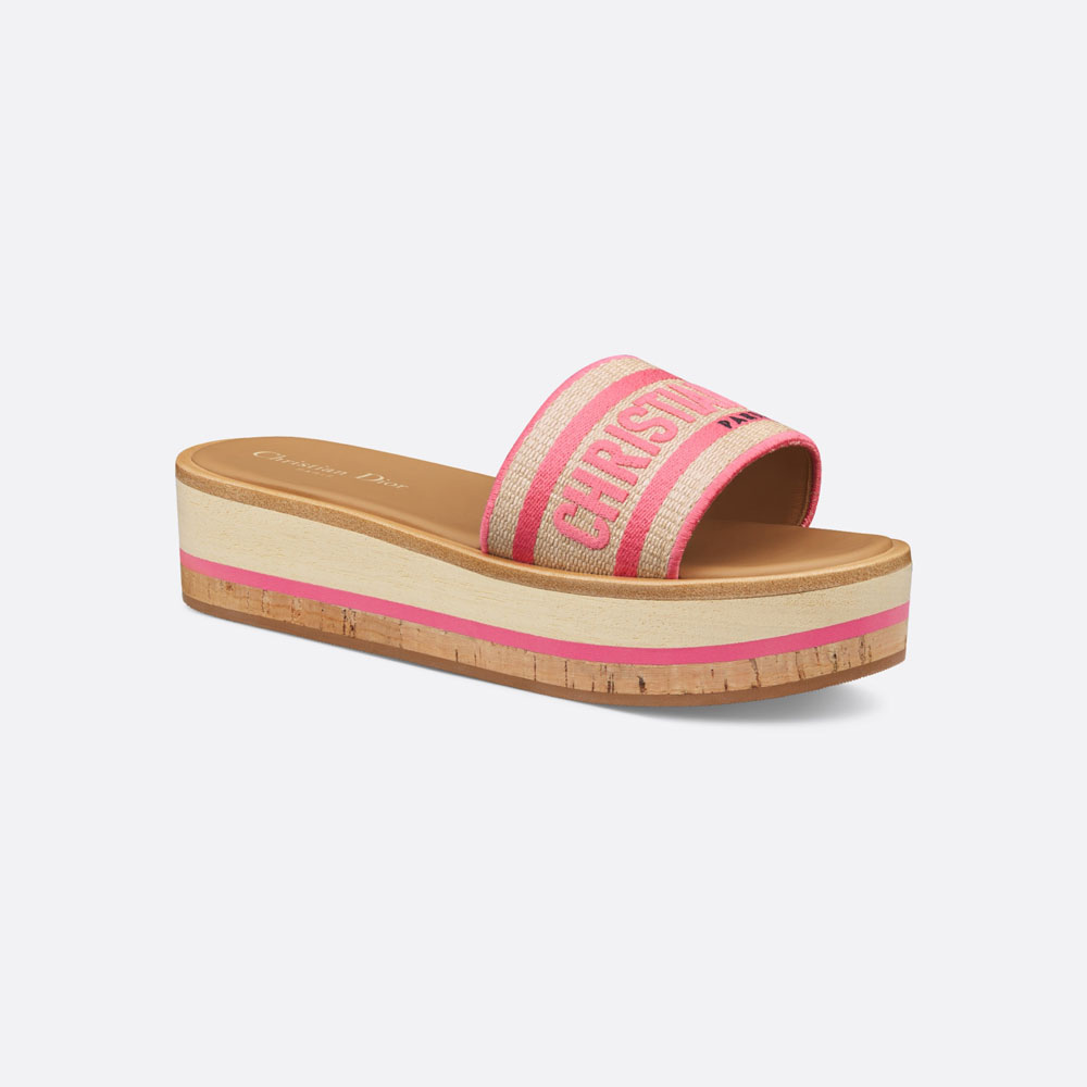 Dioriviera Dway Platform Slide Embroidered Cotton KCO052ECJ S73P