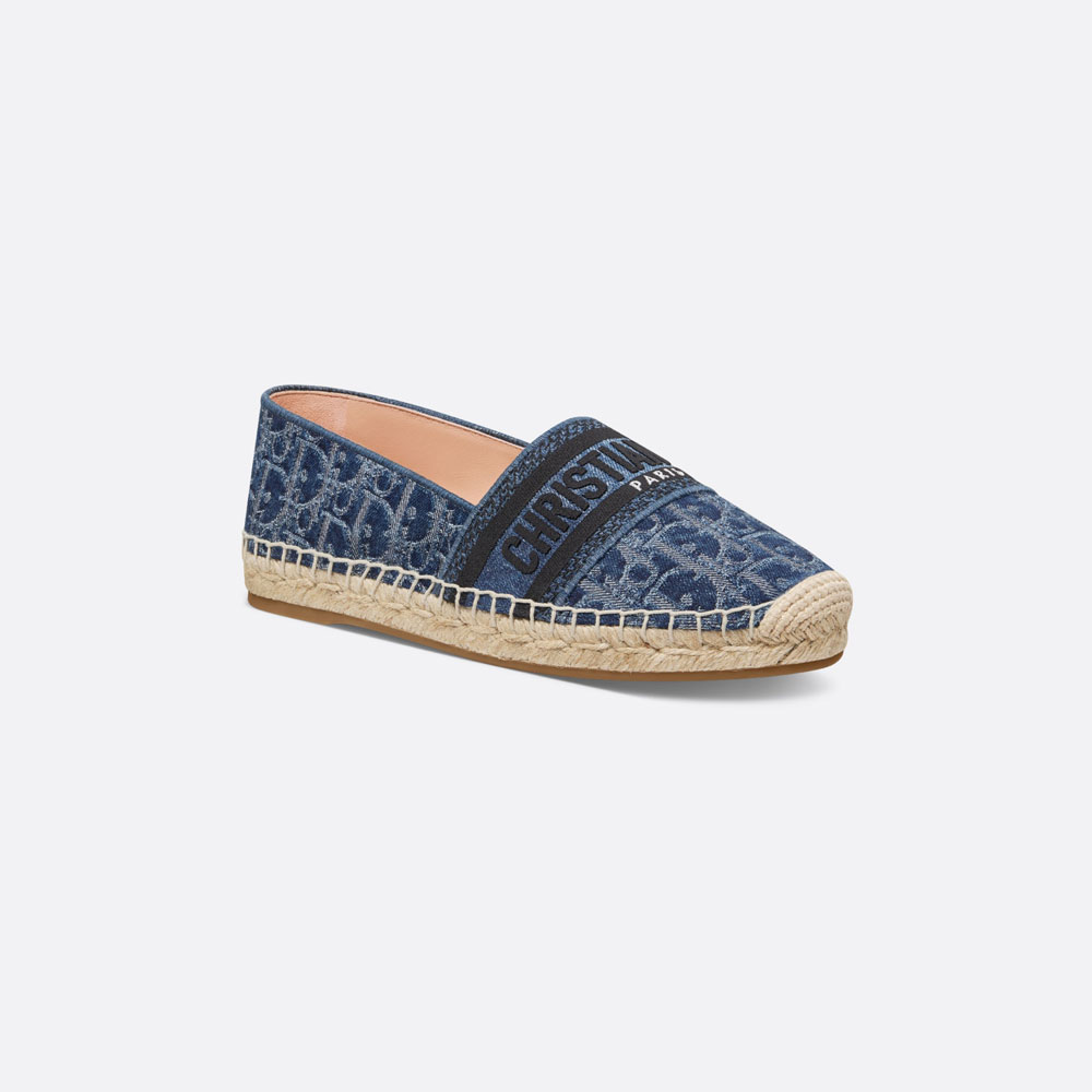 Dior Granville Espadrille Stonewashed-Effect Cotton Denim KDB917ODE S30B