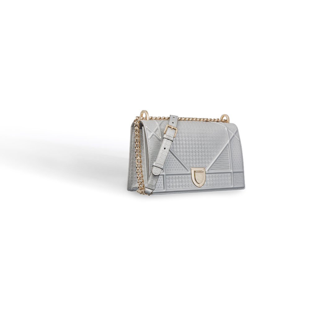 Dior Small diorama bag in silver-tone metallic calfskin M0421OSKI M85K - Photo-2