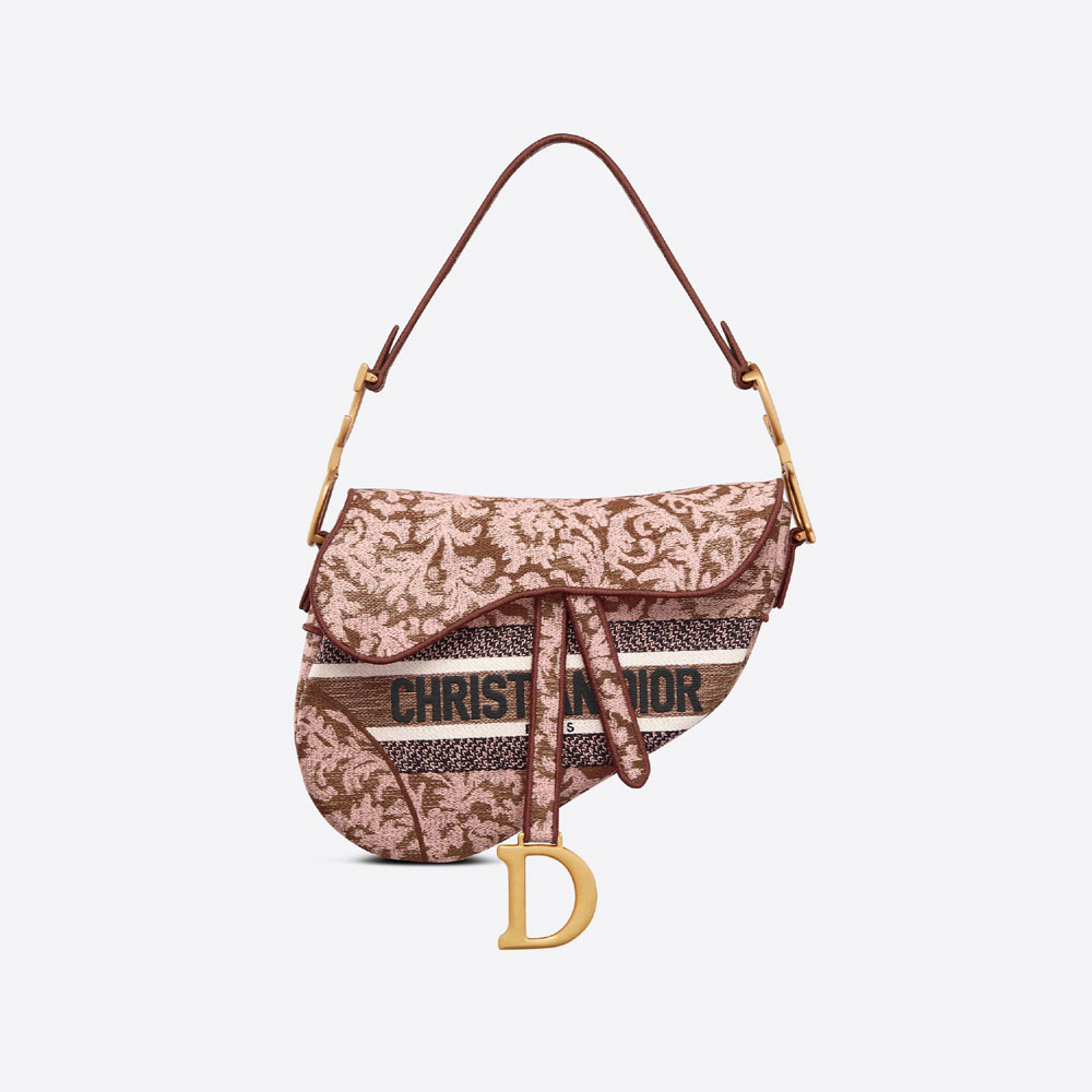 Saddle Bag Metallic Pink Dior Brocart Embroidery M0446CRWI M79E