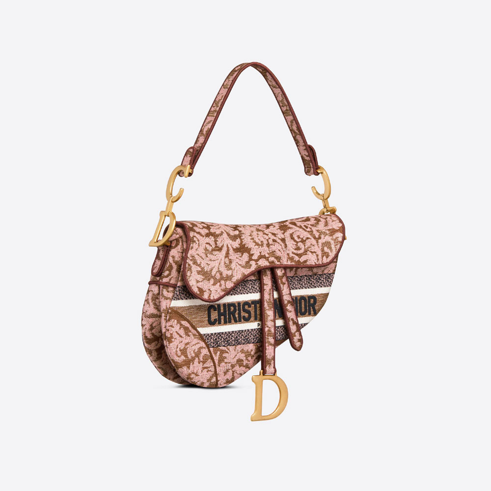 Saddle Bag Metallic Pink Dior Brocart Embroidery M0446CRWI M79E - Photo-2