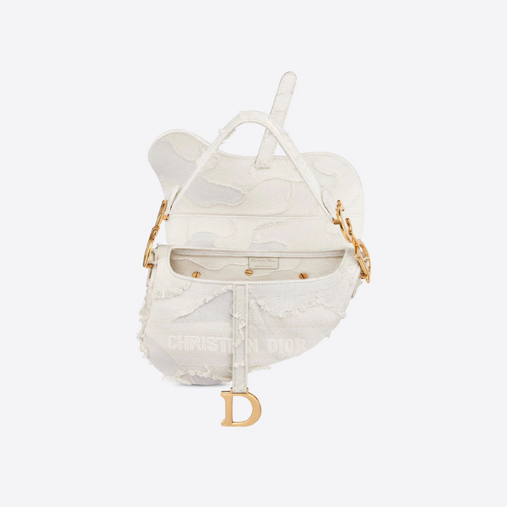 Dior Saddle Bag White Camouflage Embroidery M0446CWAH M879 - Photo-2