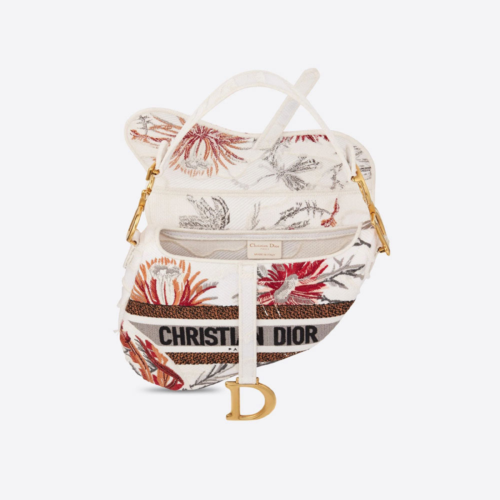 Dior Saddle Bag Camouflage Embroidery with Flowers M0446CWFC M941 - Photo-2