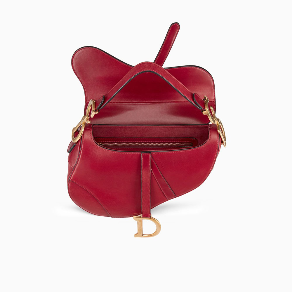 Dior Saddle bag in red calfskin M0446CWGH M41R - Photo-3