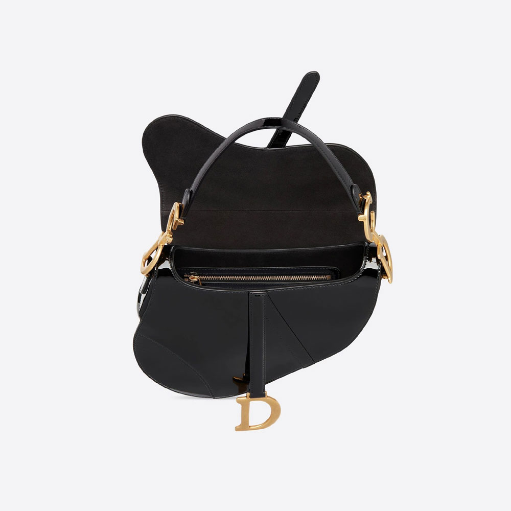 Dior Saddle Bag Black Patent Calfskin M0446CWPL M900 - Photo-2
