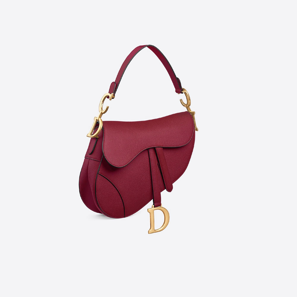 Dior Saddle Bag Cherry Red Grained Calfskin M0446CWVG M52R