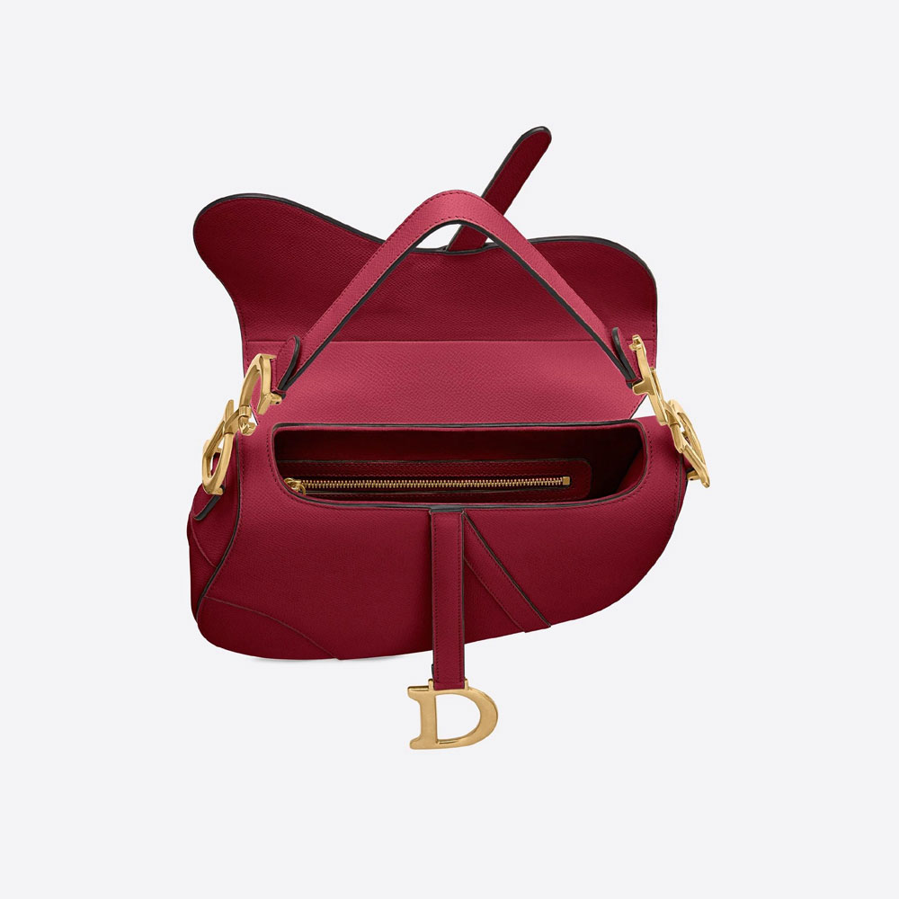 Dior Saddle Bag Cherry Red Grained Calfskin M0446CWVG M52R - Photo-2