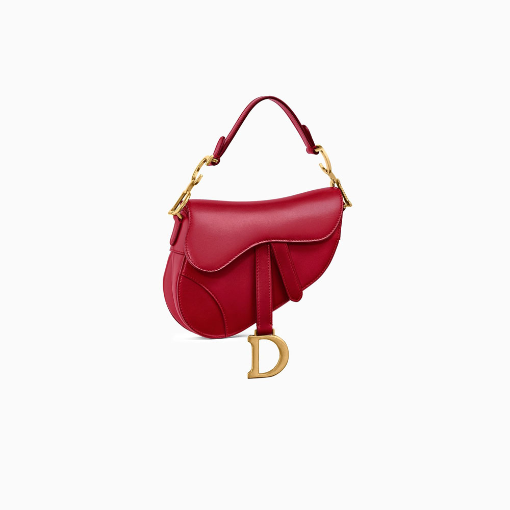 Dior Mini Saddle bag in red calfskin M0447CWGH M41R - Photo-2