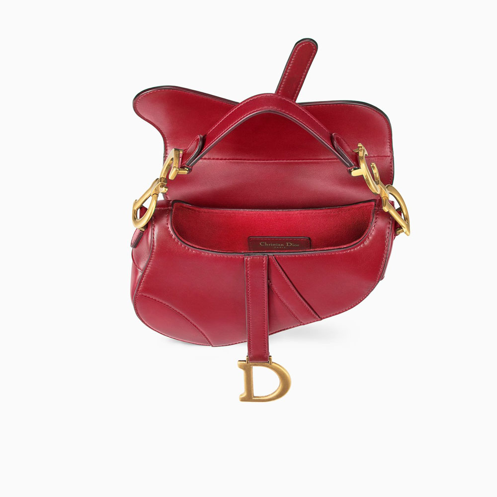 Dior Mini Saddle bag in red calfskin M0447CWGH M41R - Photo-3