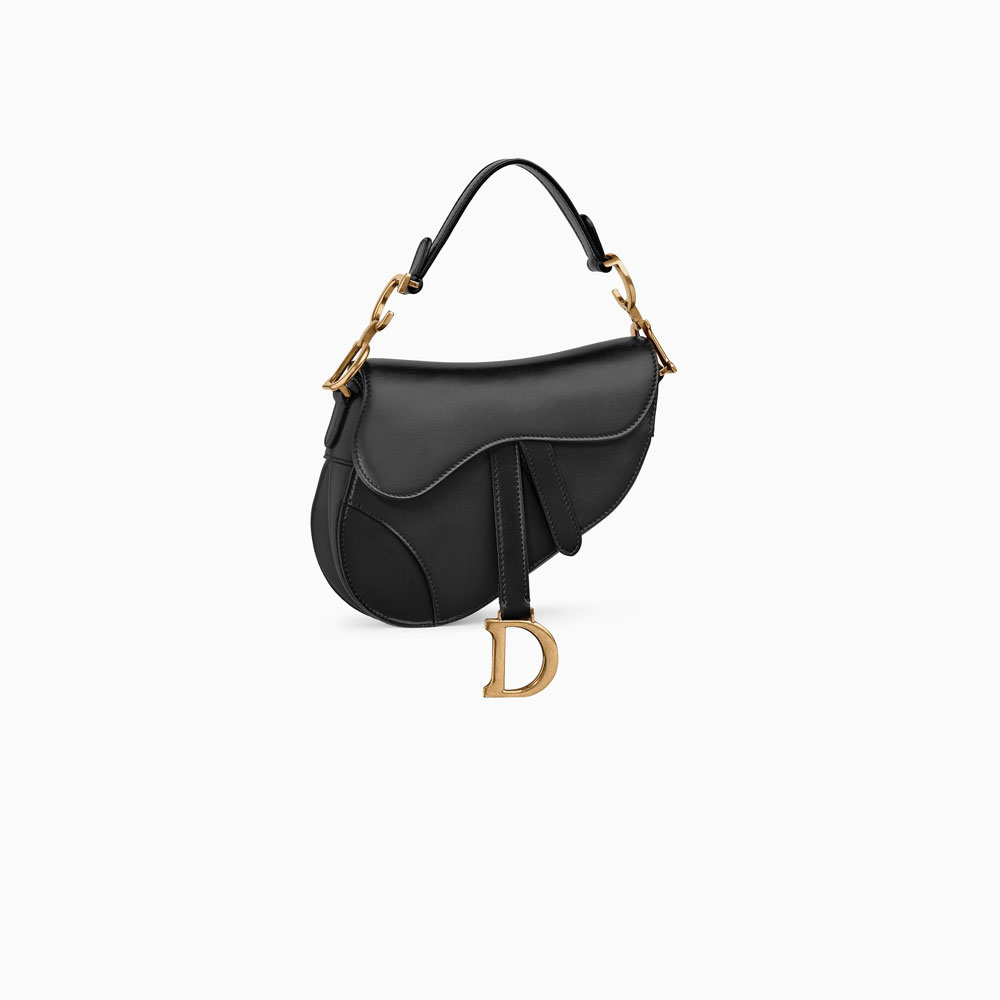 Dior Mini Saddle bag in black calfskin M0447CWGH M900 - Photo-2