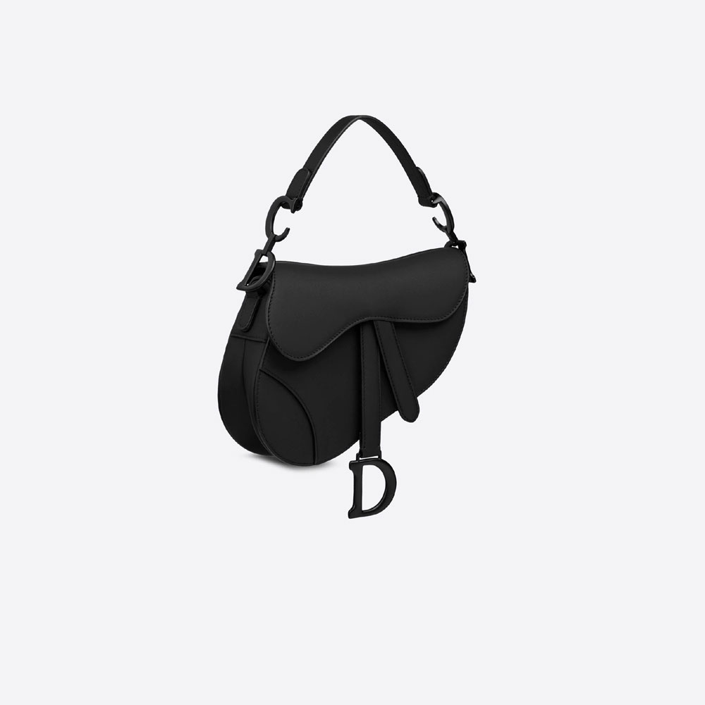 Dior Mini Saddle Bag Black Ultramatte Calfskin M0447SLLO M989