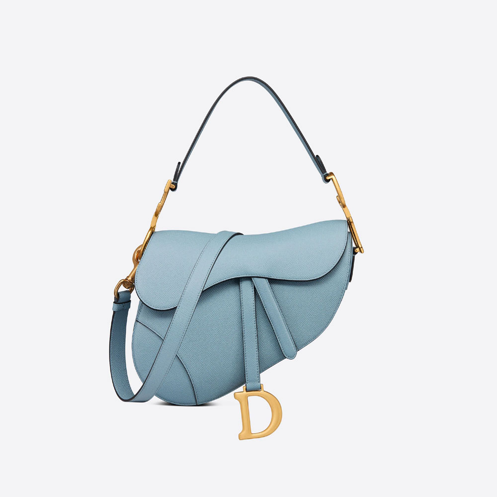 Dior Saddle Messenger Bag Horizon Blue Grained Calfskin M0455CBAA M09Z