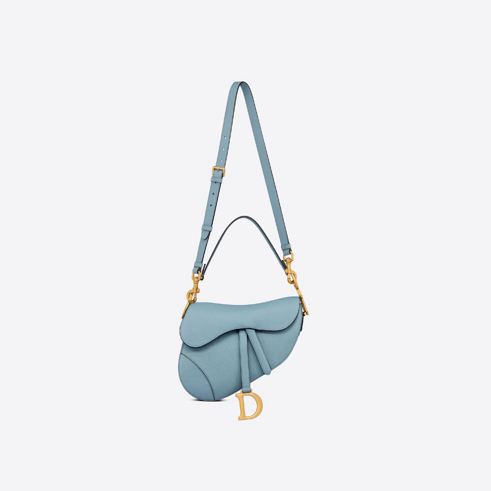 Dior Saddle Messenger Bag Horizon Blue Grained Calfskin M0455CBAA M09Z - Photo-3