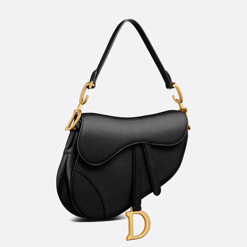 Dior Saddle Bag with Strap Black Goatskin M0455CCEH M900 - Photo-2