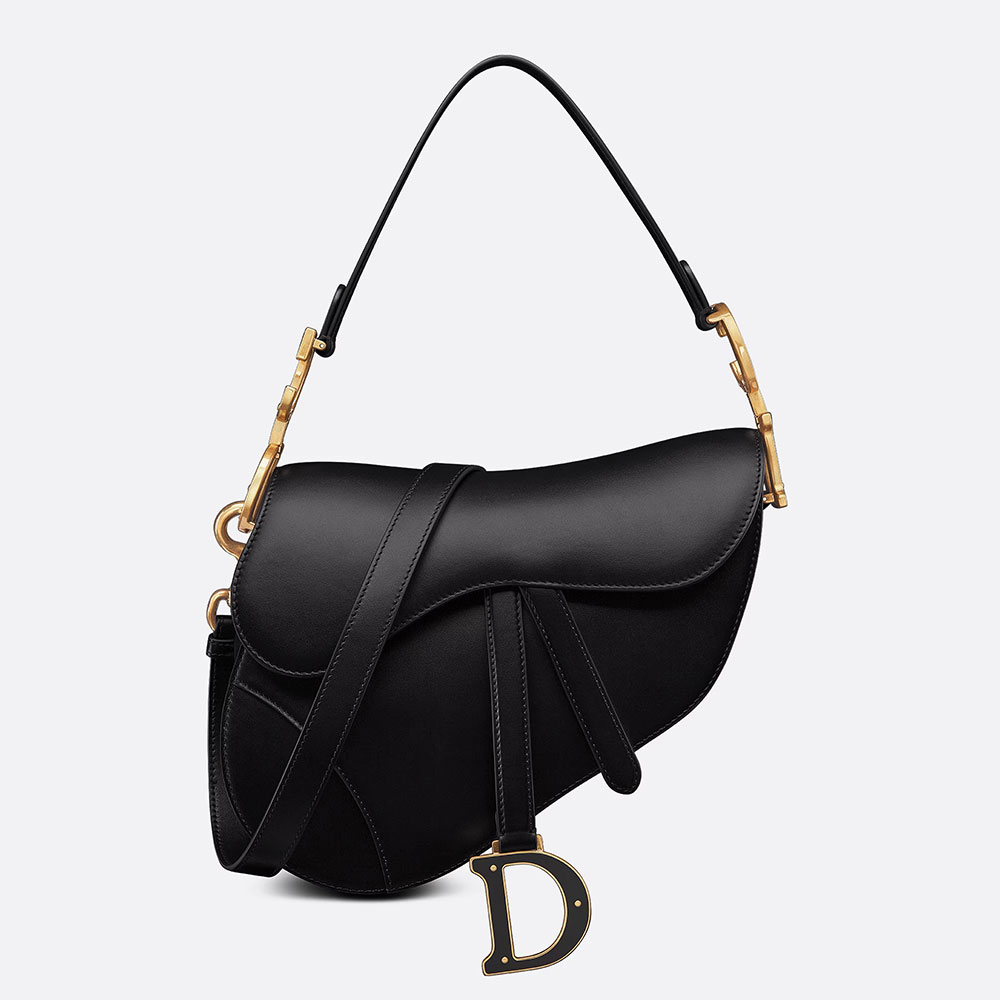 Dior Saddle Bag with Strap Black Smooth Calfskin M0455CWGC M900