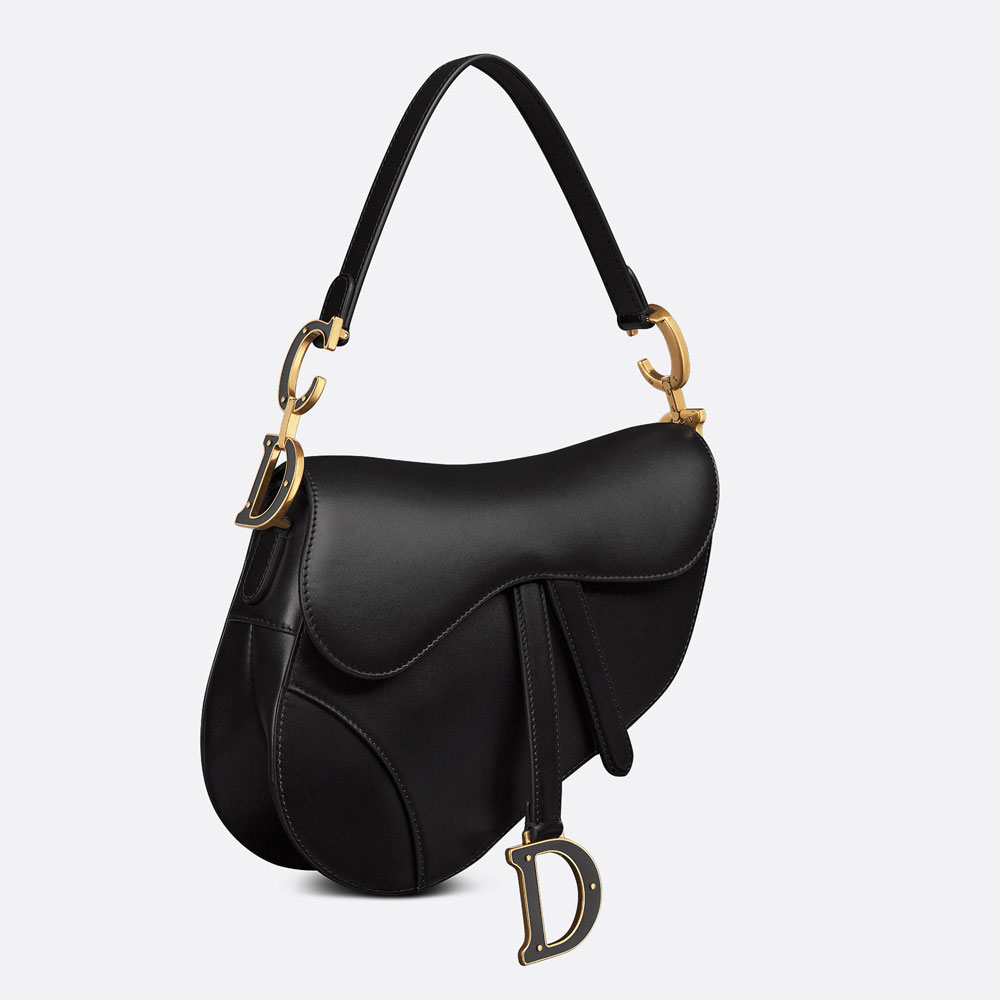 Dior Saddle Bag with Strap Black Smooth Calfskin M0455CWGC M900 - Photo-2