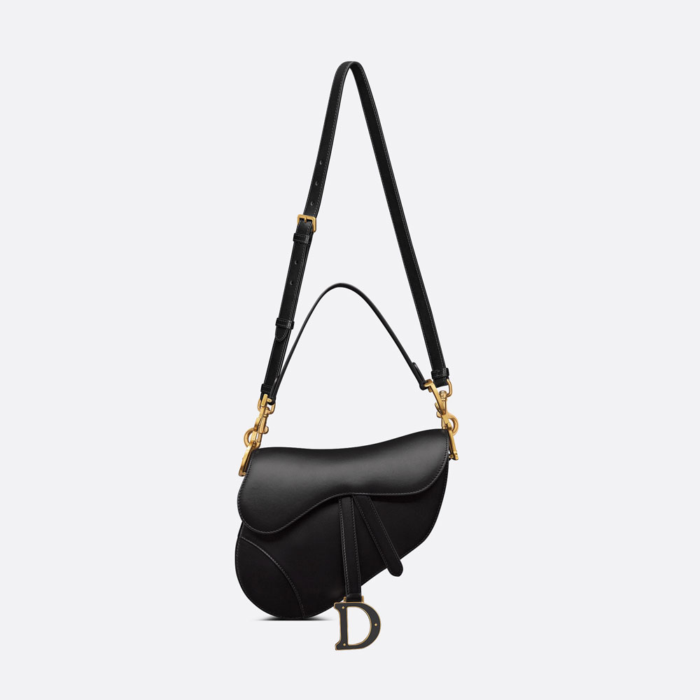 Dior Saddle Bag with Strap Black Smooth Calfskin M0455CWGC M900 - Photo-3