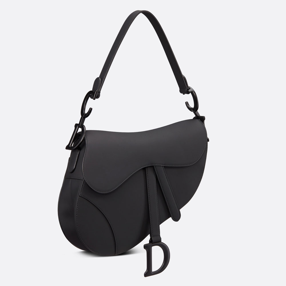 Dior Saddle Bag with Strap Black Ultramatte Calfskin M0455SLLO M989 - Photo-2