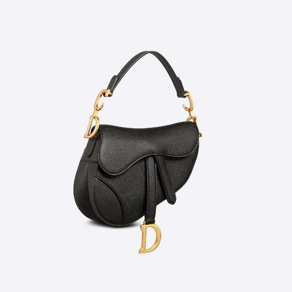 Dior Miniature Saddle Messenger Bag Black Grained Calfskin M0456CBAA M900 - Photo-2