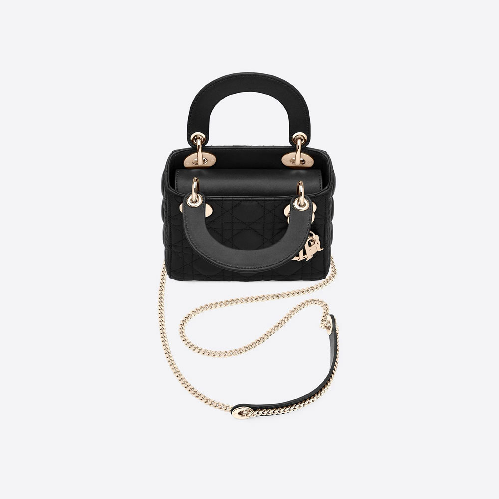 Mini Lady Dior Bag Black Cannage Lambskin M0505OCAL M900 - Photo-2