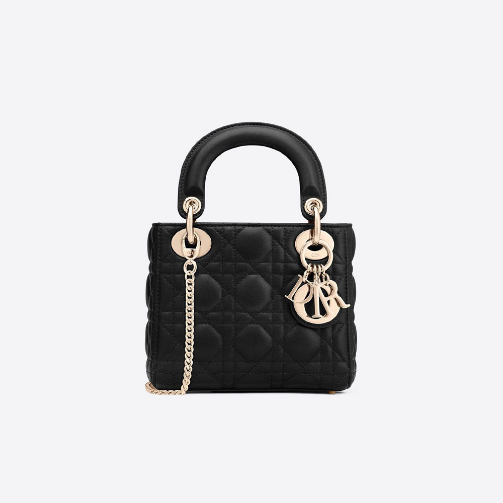 Mini Lady Dior Bag Black Cannage Lambskin M0505OCAL M900 - Photo-3