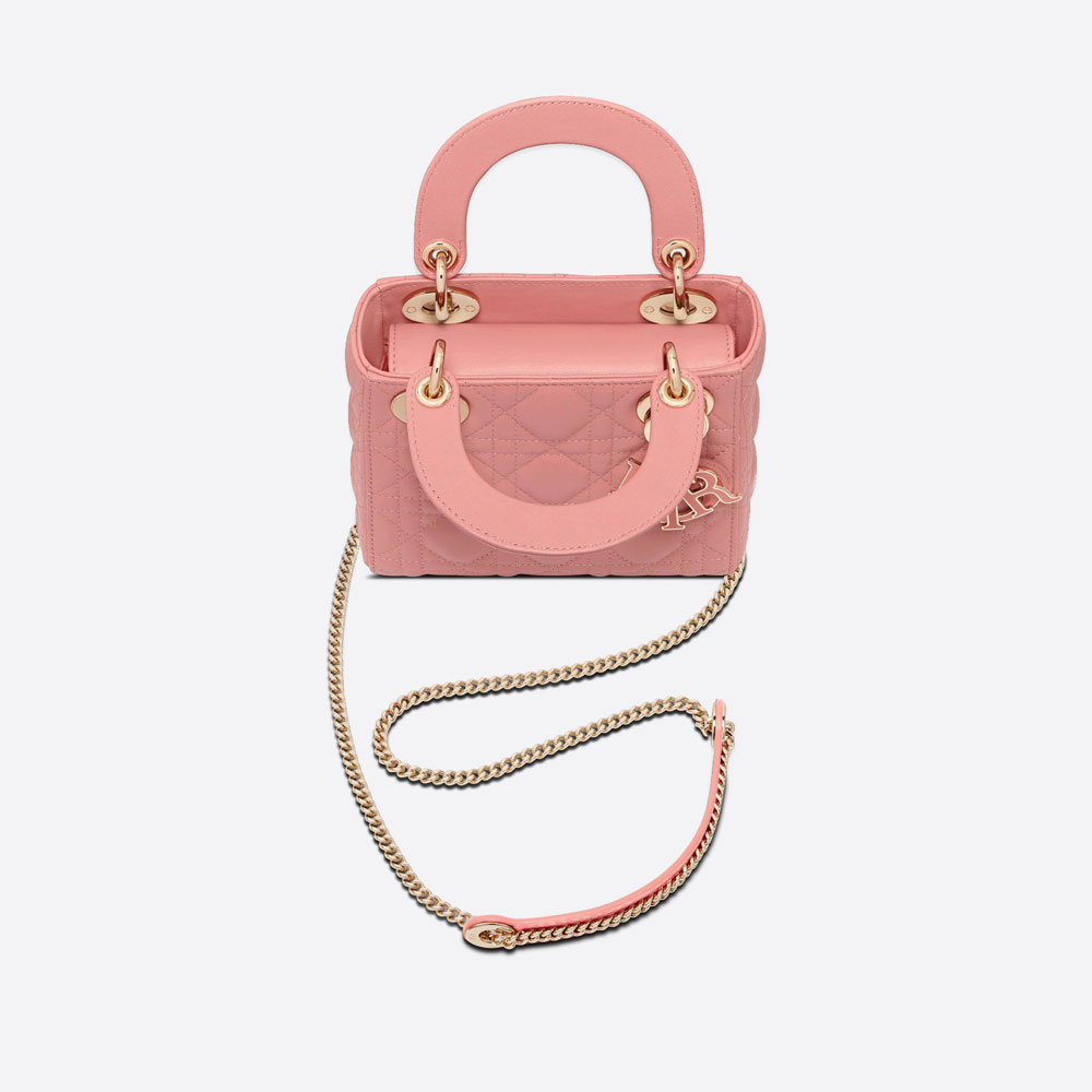 Mini Lady Dior Bag Peach Blossom Pink Cannage Lambskin M0505OCEA M69P - Photo-2