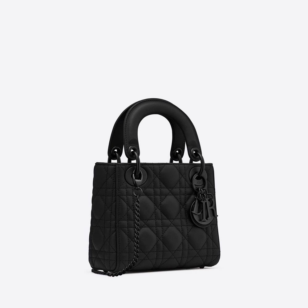 Mini Lady Dior Bag Black Ultramatte Cannage Calfskin M0505SLOI M989 - Photo-2