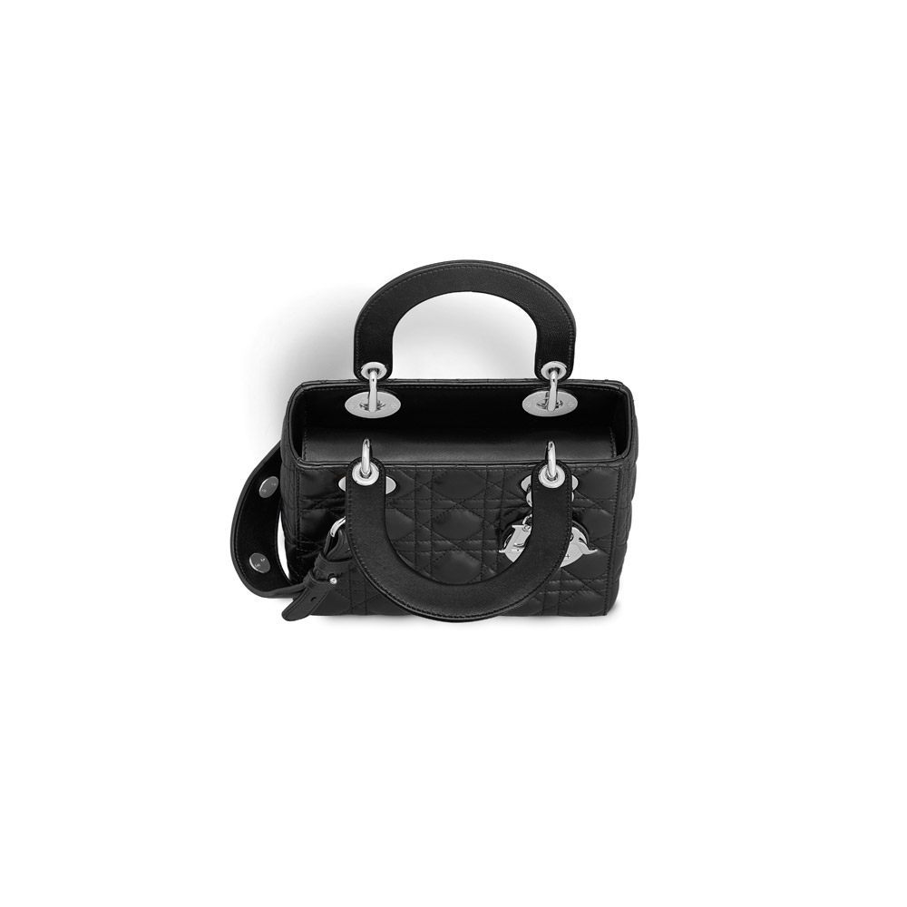lady dior bag in black lambskin customisable shoulder strap M0532PCAL M900 - Photo-3
