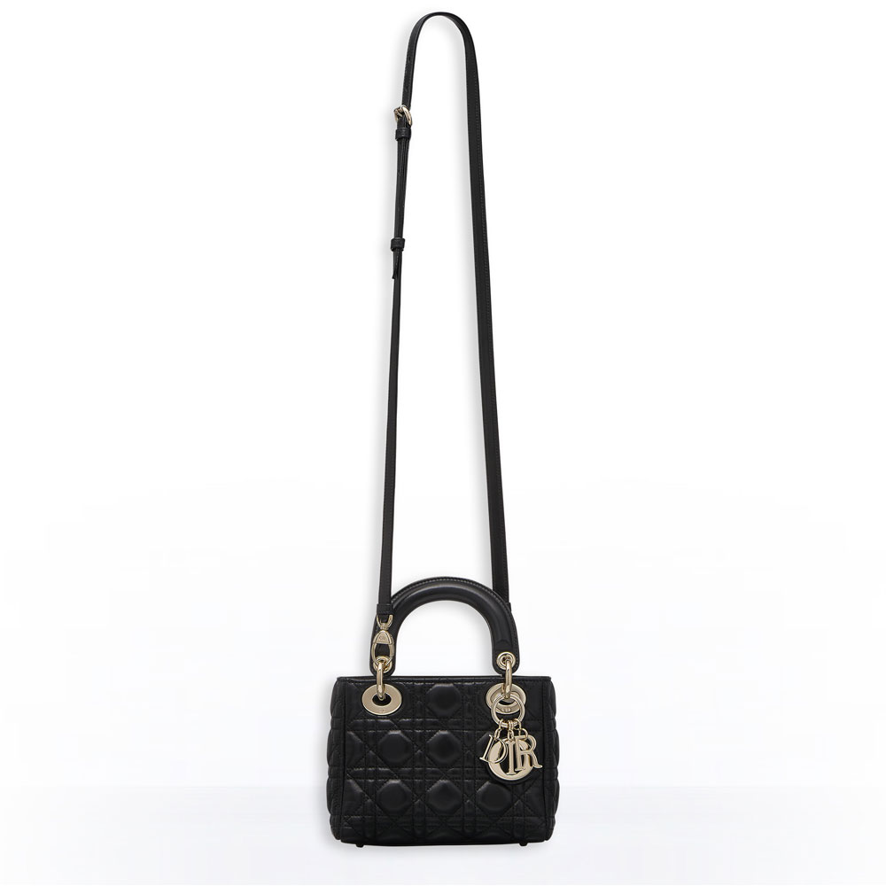 Dior Supple lady dior mini bag in black lambskin M0533ONMJ M900 - Photo-4