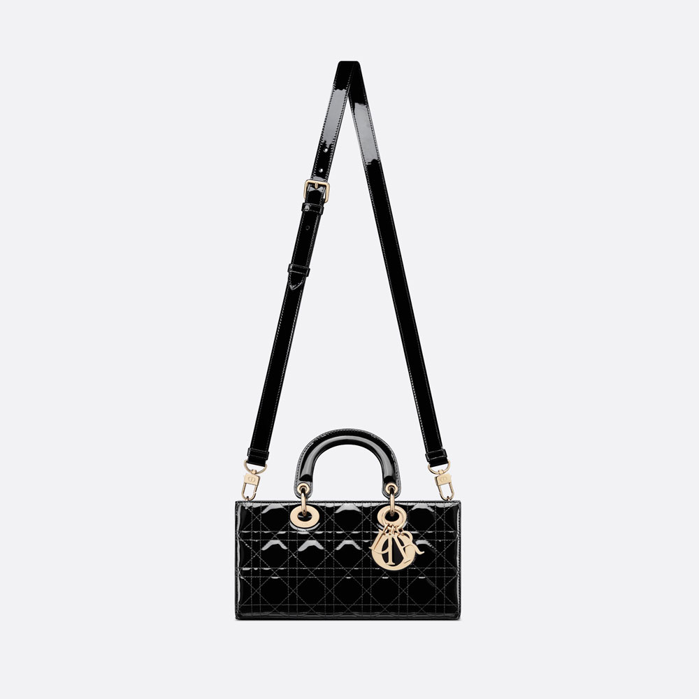 Dior Medium Lady D-Joy Bag Black Patent Cannage Calfskin M0540OWCB M900 - Photo-3
