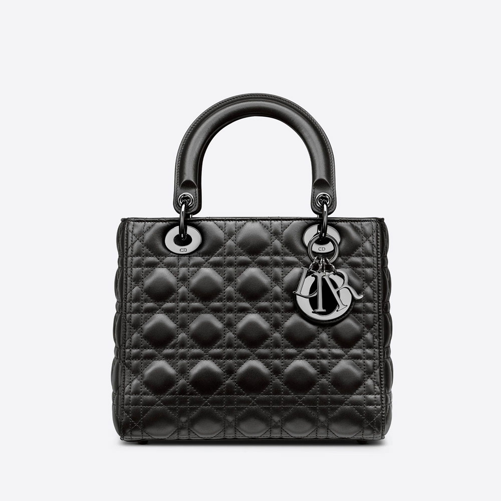 Medium Lady Dior Bag Black Cannage Lambskin M0565BNGE M900