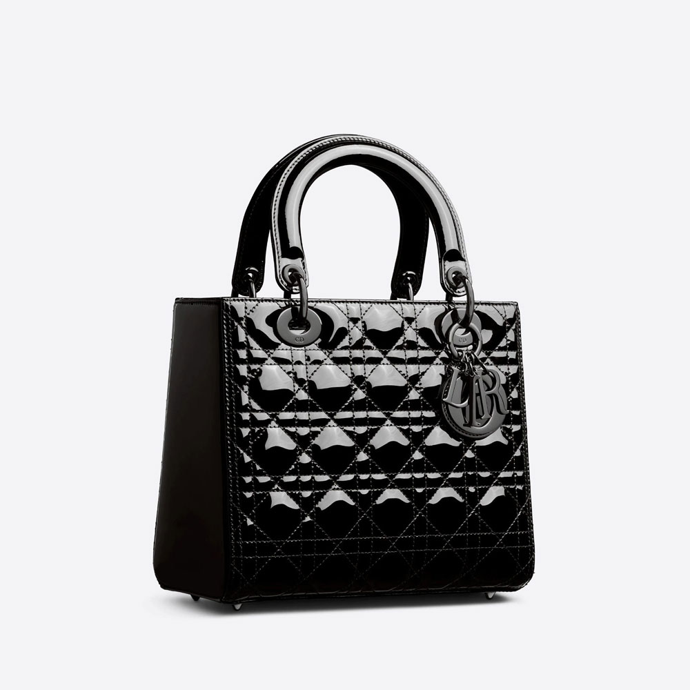 Medium Lady Dior Bag Ultraglossy Patent M0565NWDD M900 - Photo-2