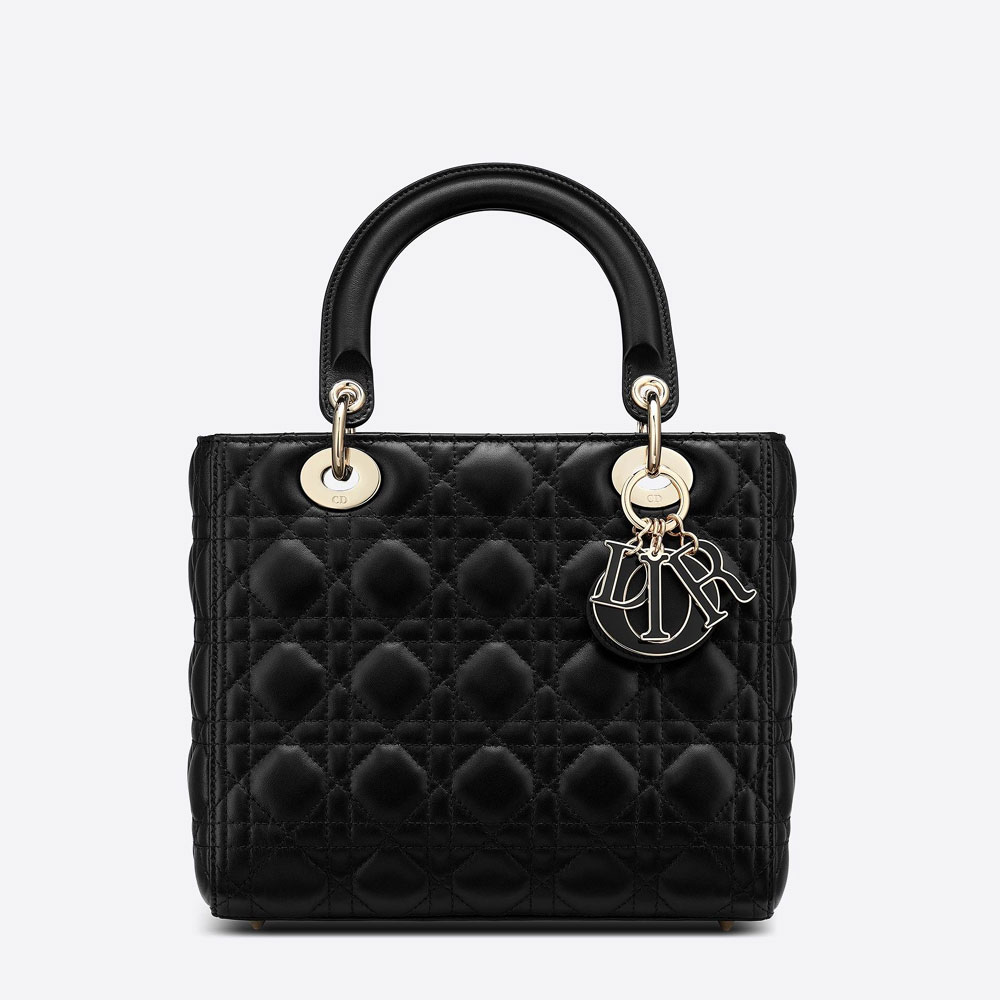 Medium Lady Dior Bag Black Cannage Lambskin M0565OCEA M900