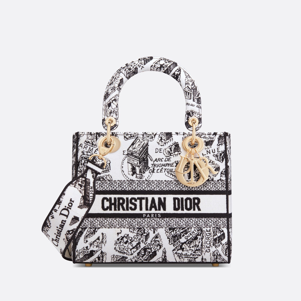 Dior Medium Lady D-Lite Bag Plan de Paris Embroidery M0565OOMP M041