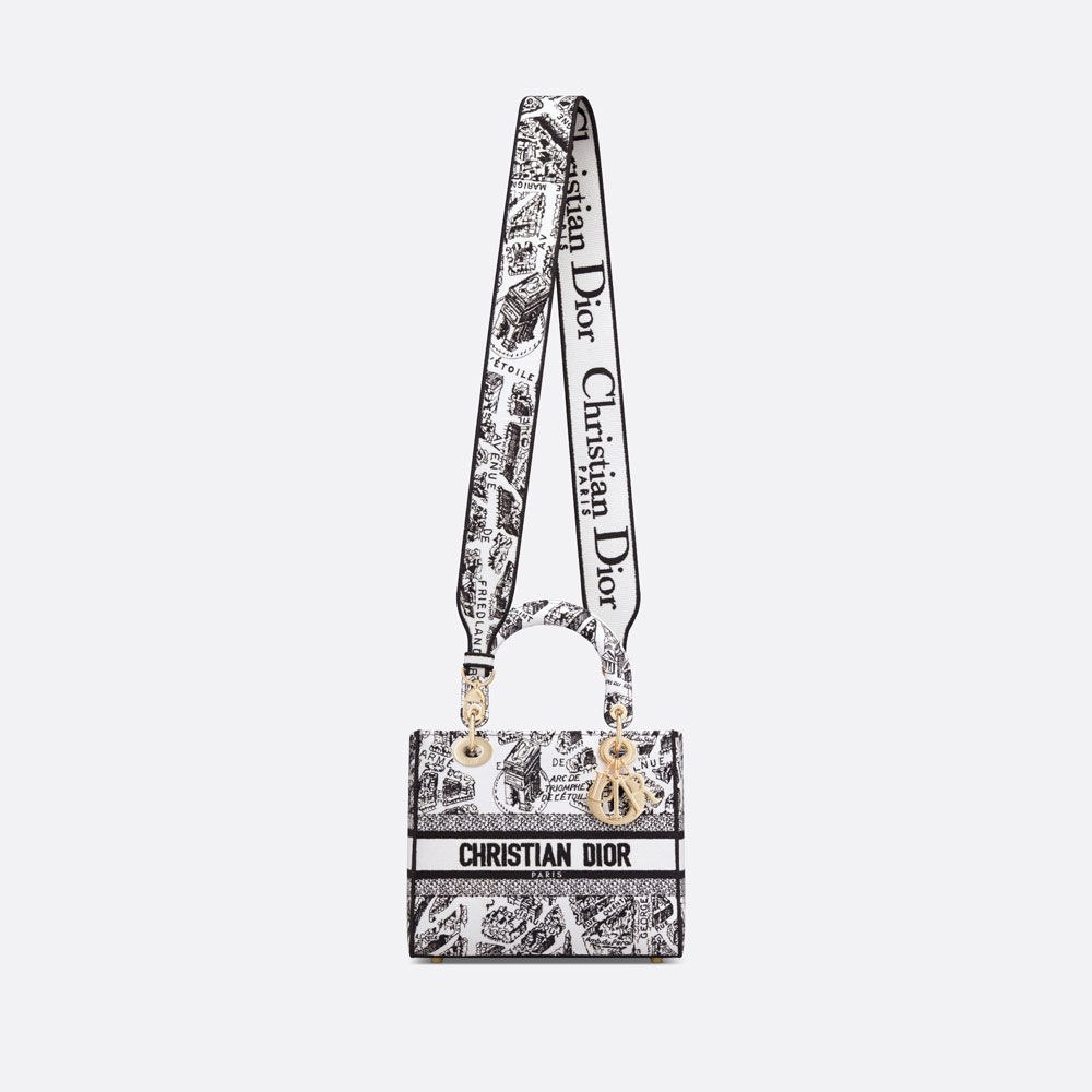 Dior Medium Lady D-Lite Bag Plan de Paris Embroidery M0565OOMP M041 - Photo-3